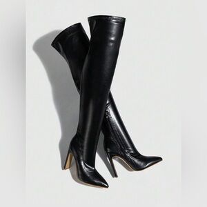 Black knee high boots